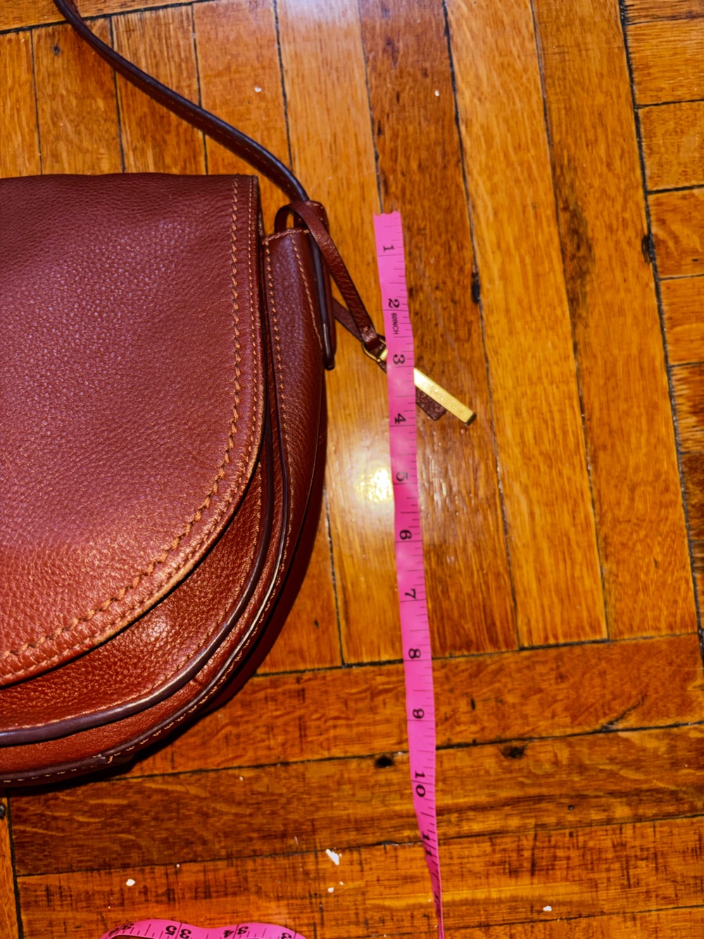 Vera Bradley Camel Leather Crossbody Shoulder Bag - Picture 6 of 11